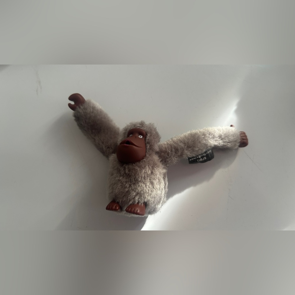 Kipling Gray Plush Monkey Keychain